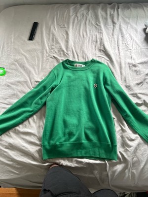 Bape green crewneck sweatshirt size small perfect condition no flaws.