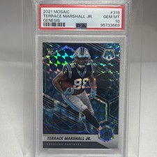 Terrace Marshall Jr 2021 Mosaic Genesis Rookie RC Case Hit SSP PSA 10 Panthers