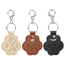 Pet Fur Storage Keychain, Leather Dog Fur Keepsake, Black/Apricot/Brown, 3 Pcs 