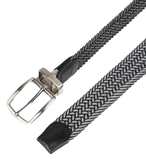 Tommy Bahama Cinturón Hombre Elástico Trenzado Reversible Negro Talla L/XL 38-42 Foto 4 de 4