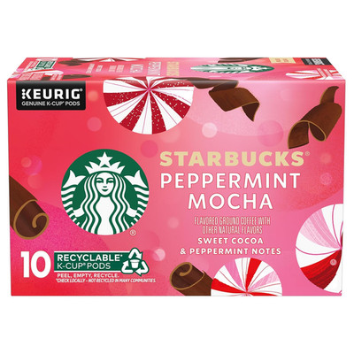 K-Cup Coffee Pods, Peppermint Mocha Naturally Flavored Coffee for Keurig Coffee