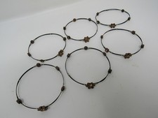 Designer Bangle Bracelet Set of 6 Brown Flowers Female Adult Floral