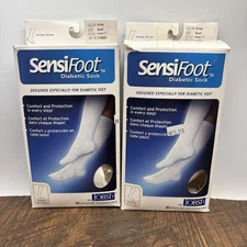 2x Jobst 110831 SensiFoot White  Medium Knee CT Diabetic Sock (Lot Of 2) Pairs
