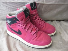 Nike Air Jordan 1 Retro High Vivid Pink Black 332148-609 Youth Shoes Size 6Y