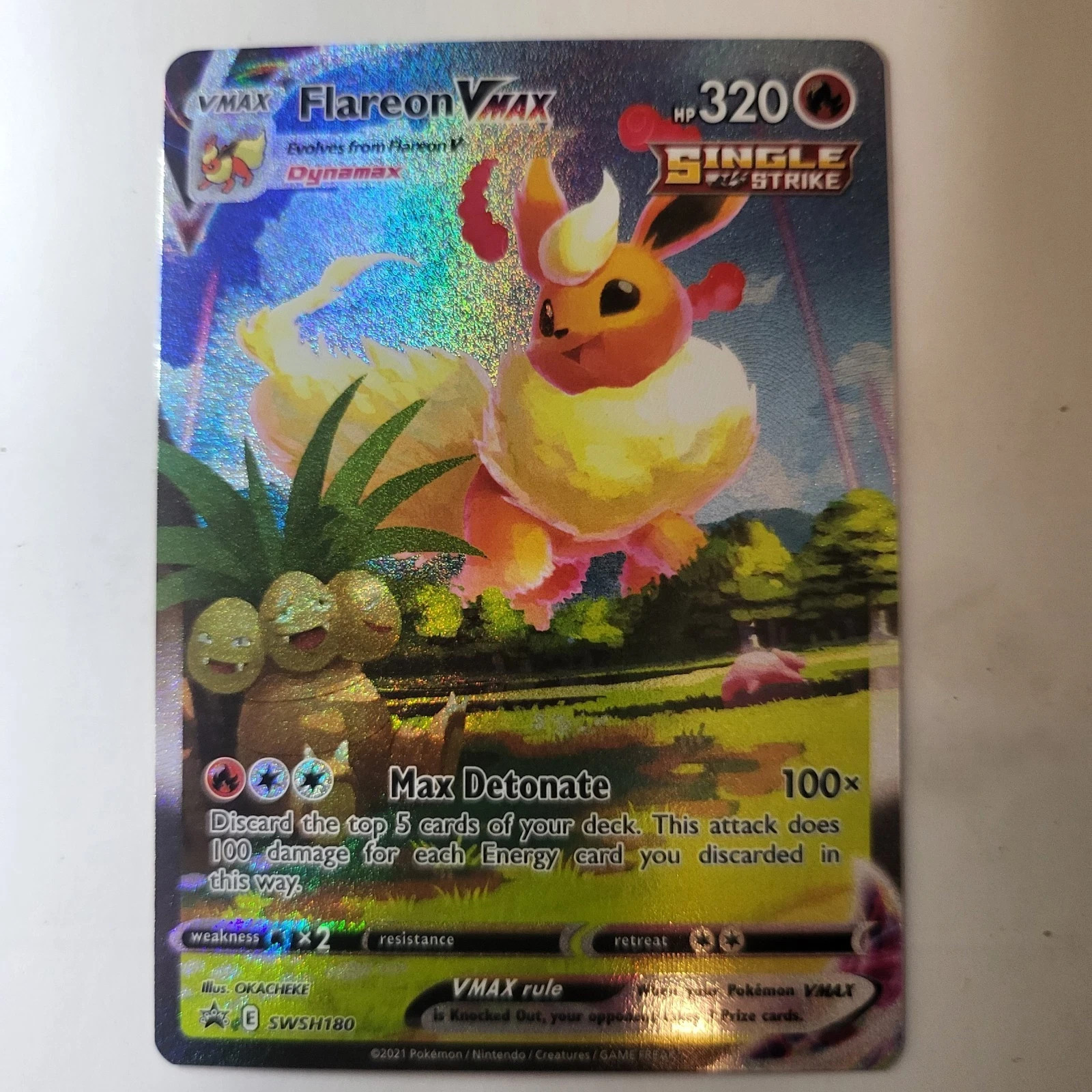 Pokemon Card Flareon Vmax Swsh180 Full Art Promo Nm