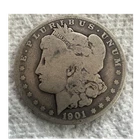 1901 U.S. - MORGAN - SILVER DOLLAR - $1 COIN - CIRCULATED / UNCERTIFIED - .900