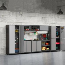 8 Pcs Workshop Cabinet Set Steel Garage Storage Cabinet/ Locking System Tool Box