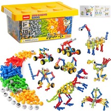 215 PCS Creative Building Blocks Playset Toy - Featuring Storage, Includes Di...