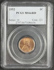 1952 P Lincoln Wheat Cent PCGS MS-66 RD
