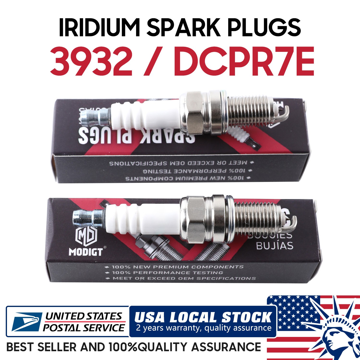 Direct Fit For Harley Davidson Spark Plugs x2 OEM Replace For NGK DCPR7E / 3932