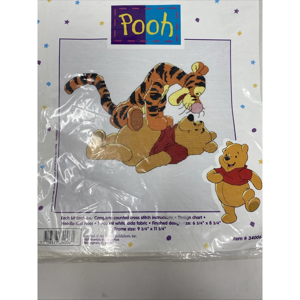 Lote de 3 Disney Winnie the Pooh Kit Punto de Cruz Contado Tigger Navidad NUEVO Foto 3 de 4