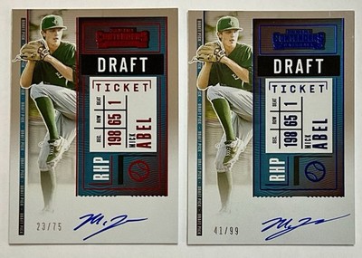 Mick Abel 2020 Contenders RC Auto Lot Blue & Red Foils 23/75 & 41/99 Twins HOT