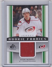 2013/14 UD Game Used Hockey Authentic Rookie Fabrics Ryan Murphy RF-RM Hurricane