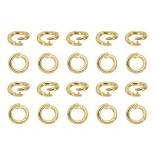 20 Pcs Locking Jump Rings 7.5mm Round Twist Clasp 18k Gold
