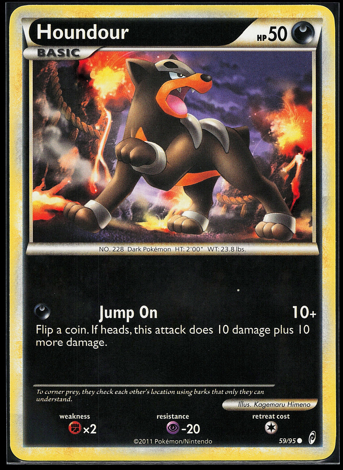 Houndour 59/95 Common Call of Legends Pokemon Card