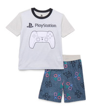 PlayStation Boys Graphic Print Tee  Shorts Sleep Set Size XS 4-5 