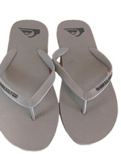 Image of Quik Silver Molokai Mens Flip Flops Size 12/13 New Gray Black  Beach Casual 