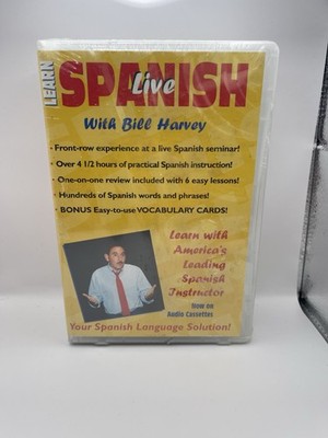 Learn Spanish Live With Bill Harvey 6 Audio Cassettes Set Brand New Sealed