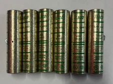 6 Ilsco CTL-600 600 MCM Barrel Butt Splice Connector Green die 94 Hypress Copper