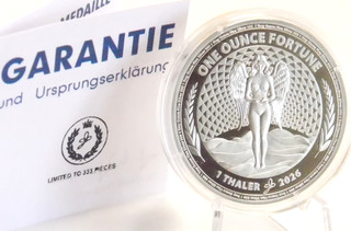 1 oz argento 999 FORTUNE Good Luck 1 tallero 2026 1 oncia Ag argento piastra lucidata