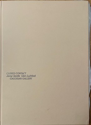 rare Jenny Saville + Glen Luchford: Closed Contact SIGNED by Katherine Dunn 2002