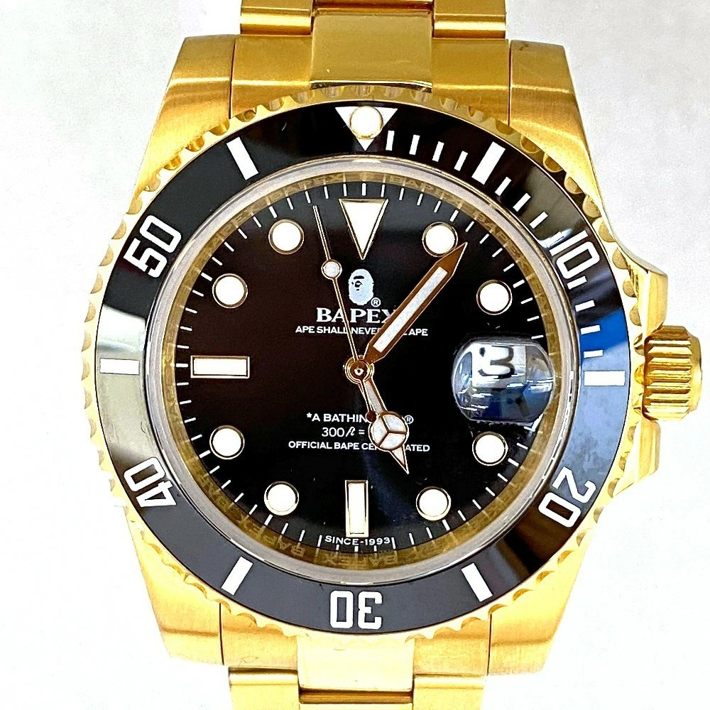 BAPEX ゴールド ブラックダイヤル 腕時計 A BATHING APE Men's Watch CLASSIC TYPE 1 BAPEX black Gold | eBay