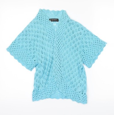 Eleganter Body Damen Strickjacke Pullover blau Größe M