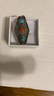 vintage 3 stone turquoise & coral Native American sz 5 silver ring — photo 1