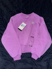 Nike Sportswear Club Fleece Boxy Crew-Neck Fuchsia Big Girls' Sweatshirt Size M