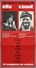 ELLA FITZGERALD + COUNT BASIE – rare original Germany 1970 jazz concert poster