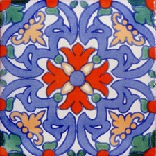  C125 Mexican Tile sample Ceramic Handmade 4x4 inch, GET MANY AS YOU NEED  