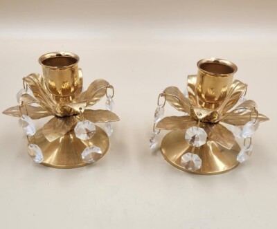 2 CRYSTAL TEMPTATIONS CANDLE HOLDERS
