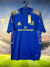 Leinster Rugby Union Jersey Training Shirt Blue Adidas Trikot Mens Size M