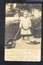 RPPC GREEN RIDGE MISSOURI CUTE GIRL SHIRLEY BANZ TOYS REAL PHOTO POSTCARD 1907
