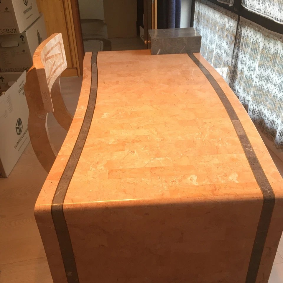 Schreibtisch Marmor, sehr schwer, länge circa 1,50 m, Breite 60 cm, Höhe 76 cm - Bild 3 von 4