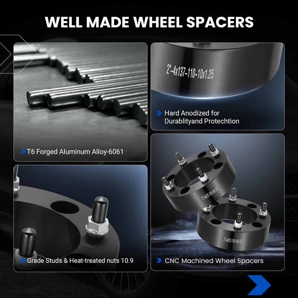 4 шт колесных распорок 2 дюйма 4x137 для квадроциклов Can-am Bombardier Renegade Commander 4/137 - Изображение 3 из 4