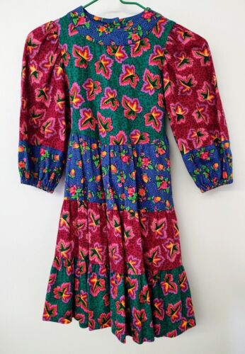 Wee Clancy Girls Dress Vintage 1980s Tiered Cotton