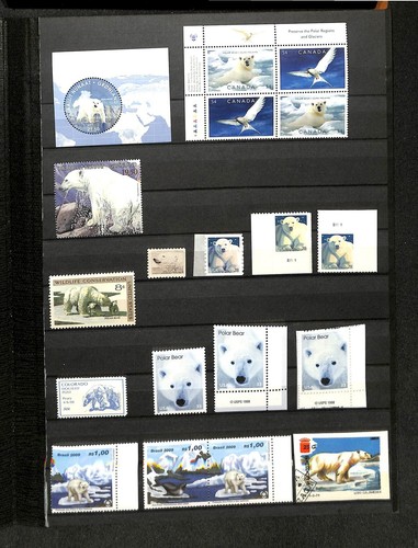 FAUNA DE ANIMALES SALVAJES POLO NORTE OSO DE HIELO 192 ST. ** Estampillada sin montar en muy buen estado (algunos usados) - Imagen 9 de 10
