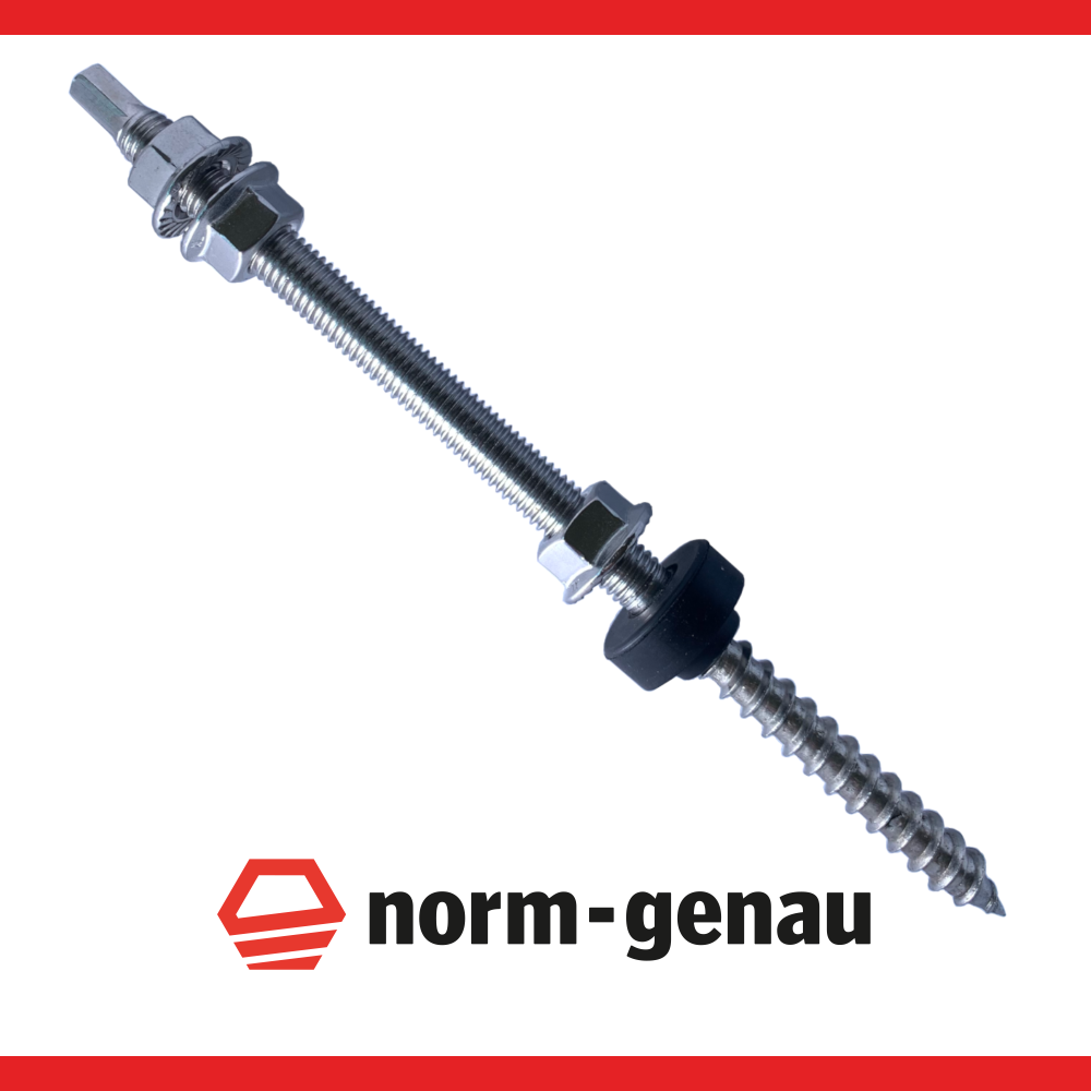 Stockschrauben M10 Mit EPDM-Dichtung - 4 Stück Für Solaranlagen Und Photovoltaik