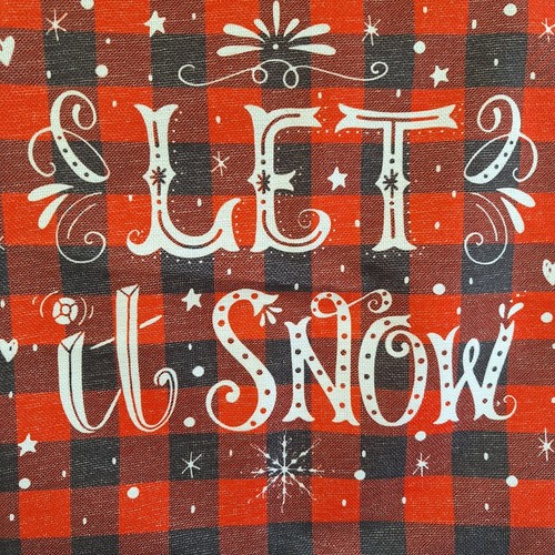 Christmas LET IT SNOW Red Plaid Decorative Throw Pillow Zipper Cover 17x17 NWOT - Picture 3 of 7