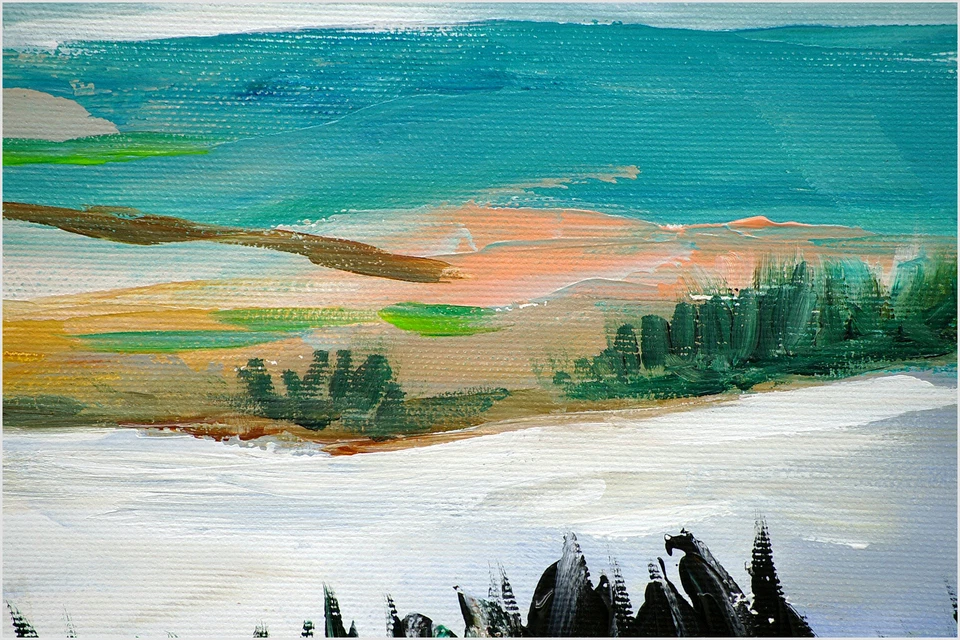 NOVAARTE Abstrakte Malerei Acryl Bild Gemälde Küste Moderne Kunst Meer ORIGINAL - Bild 2 von 4