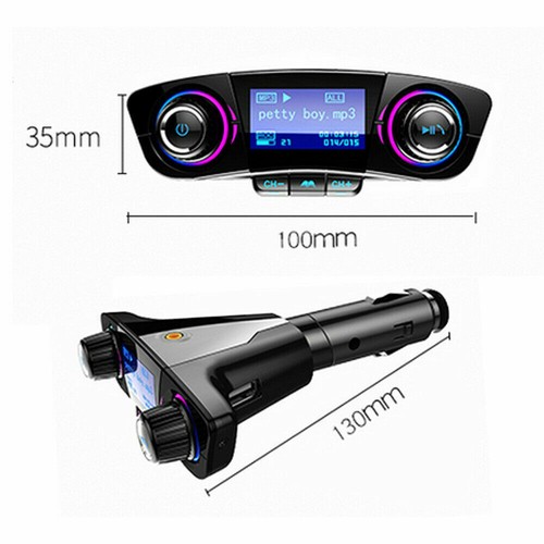 Car Bluetooth Transmitter FM MP3 Player Hands-free Radio Adapter Kit USB Charger - Picture 6 of 11