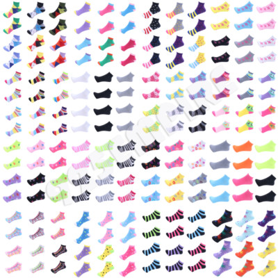 6 Pairs lot Wholesale Women White Black Casual Low Cut Ankle Socks 9-11