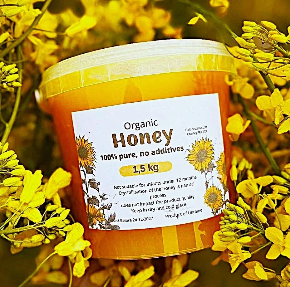 1.5kg HONEY WILDFLOWER 100% ORGANIC NATURAL PURE RAW  CREAMY /UNPROCESSED  - Image 2 of 4