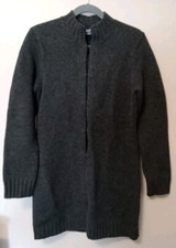 Gap Women Lambswool Charcoal Grey Hook Eye Cardigan Sweater Size M