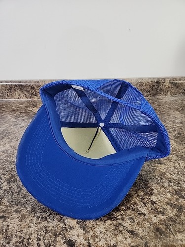 Vtg Downey Tire Rapid City South Dakota Snapback Trucker Hat Mesh Blue - Picture 2 of 7