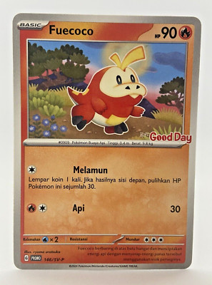 Special Pokemon TCG Indonesia Fuecoco Promo 146/SV-P Good Day Stamp NM