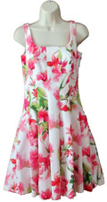 Calvin Klein Fit & Flare Floral Pleated Pockets Side Zip Sleeveless Mini Dress 4