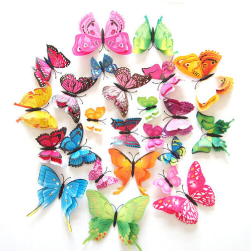 12-72Pcs 3D Schmetterling Wand Abnehmbare Aufkleber Kinder Nursery Magnete { - Bild 1 von 42