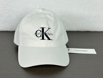 Calvin Klein Men's/Unisex  Monogram Logo White Baseball Cap / Hat One Size NWT